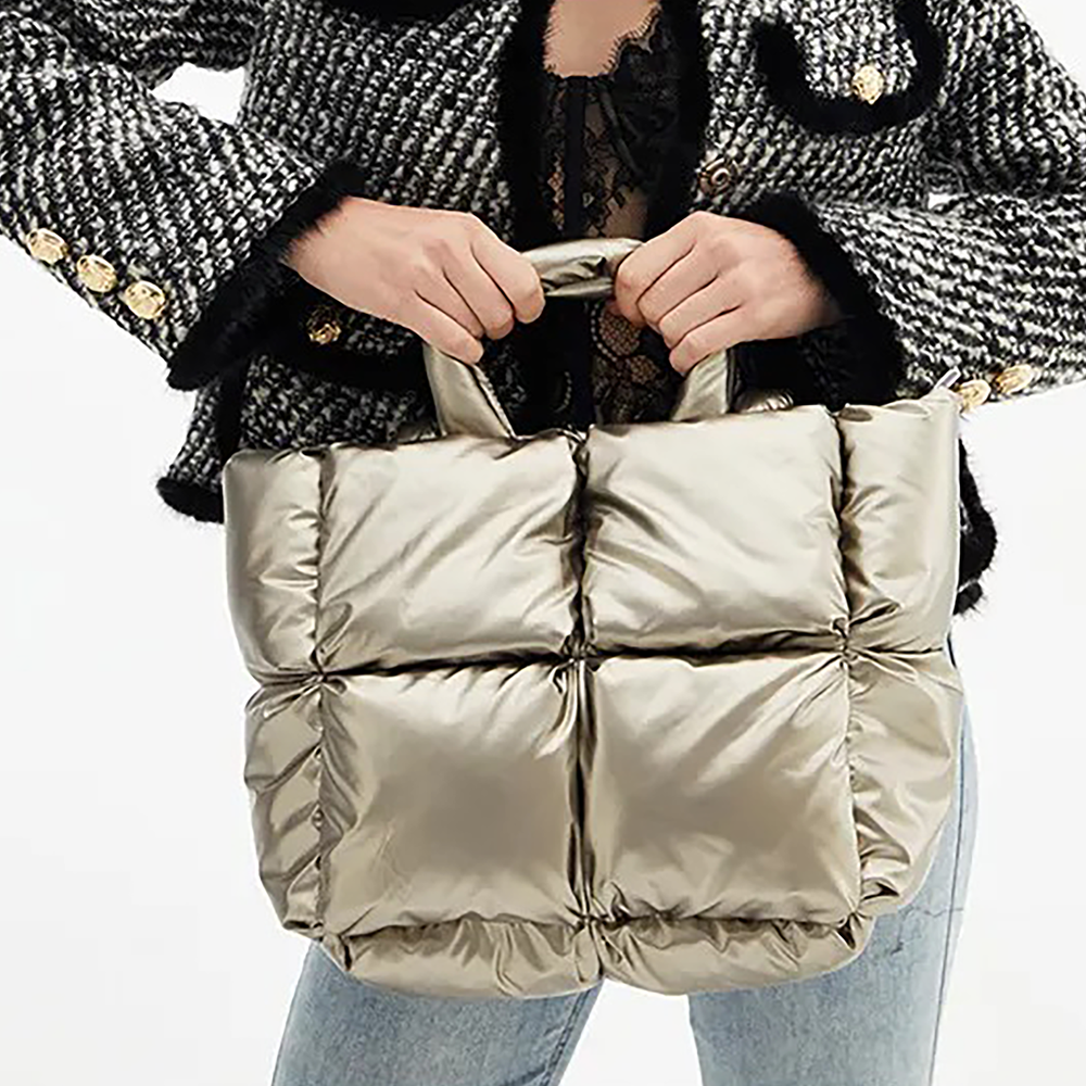 Quilted Puffer Tote Bag